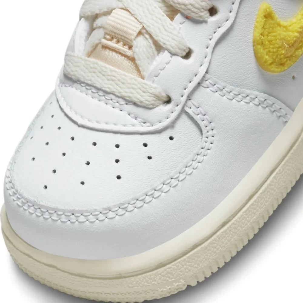 Nike TD Air Force 1 LV 8 in WHITE / YELLOW STRIKE / PHANTOM / PEARL WHITE size